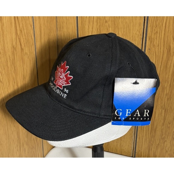 NWT Vintage 1996 Woodbine Breeders' Cup Embroidered Hat Cap Black Adjustable 90s - Picture 2 of 7